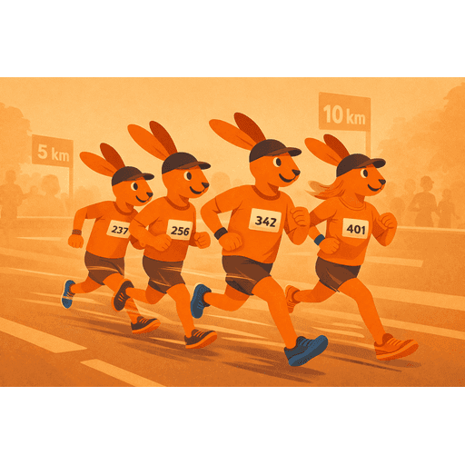 Groupe en train de courir ensemble